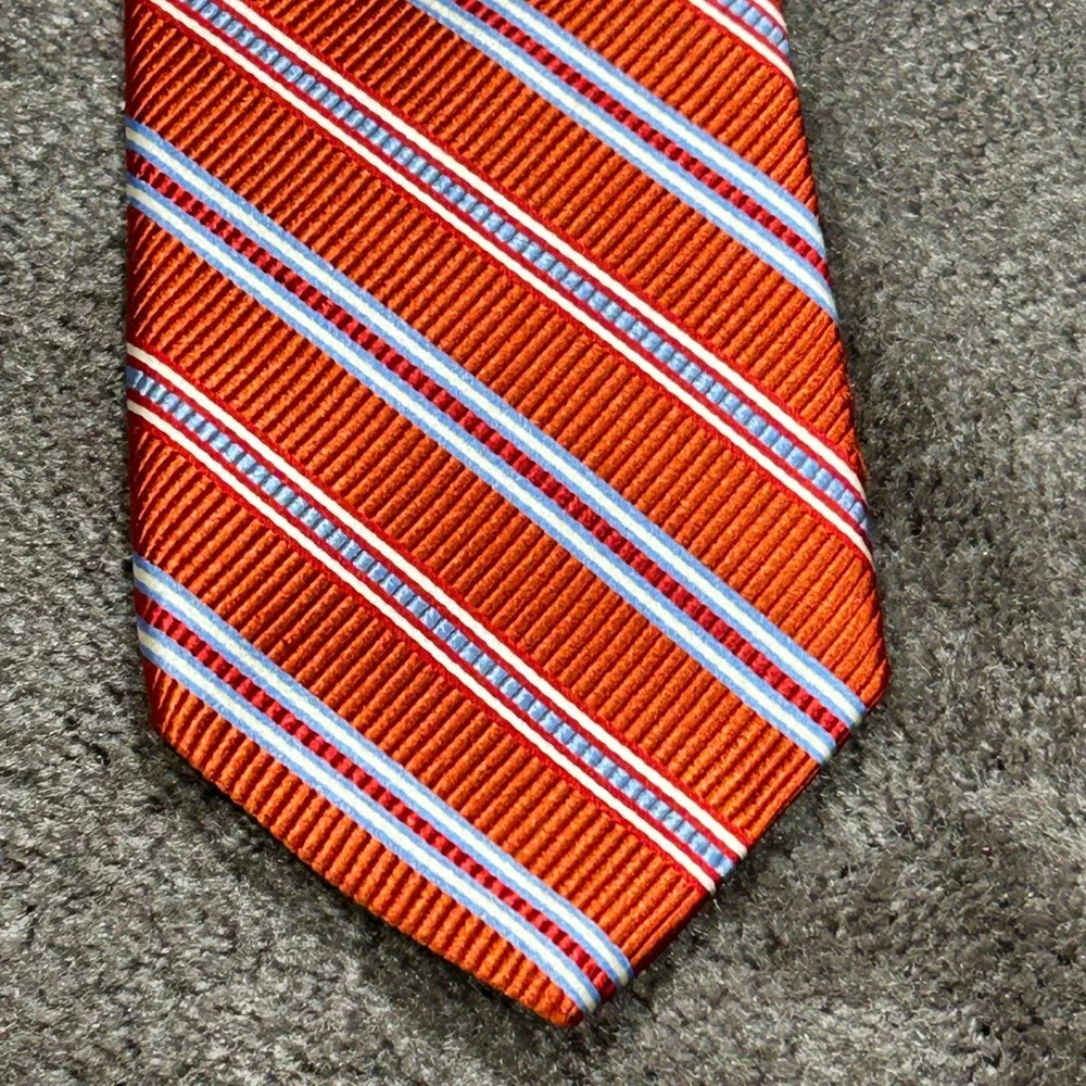 Brooks Brothers Made in USA Pure Silk Tie Mens Burnt Orange imported materials